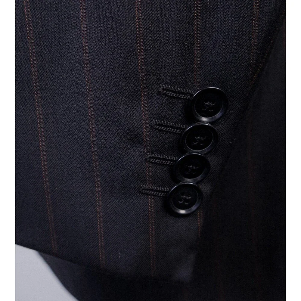 Pal Zileri Blazer Sport Coat Sz 44L Striped 150's Wool Three Button Jacket